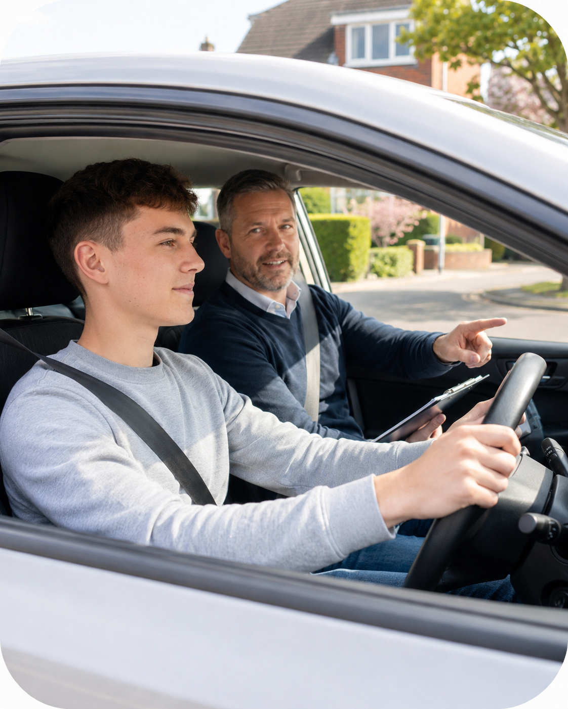 Learner driver preparing for a practical driving test in Tamworth