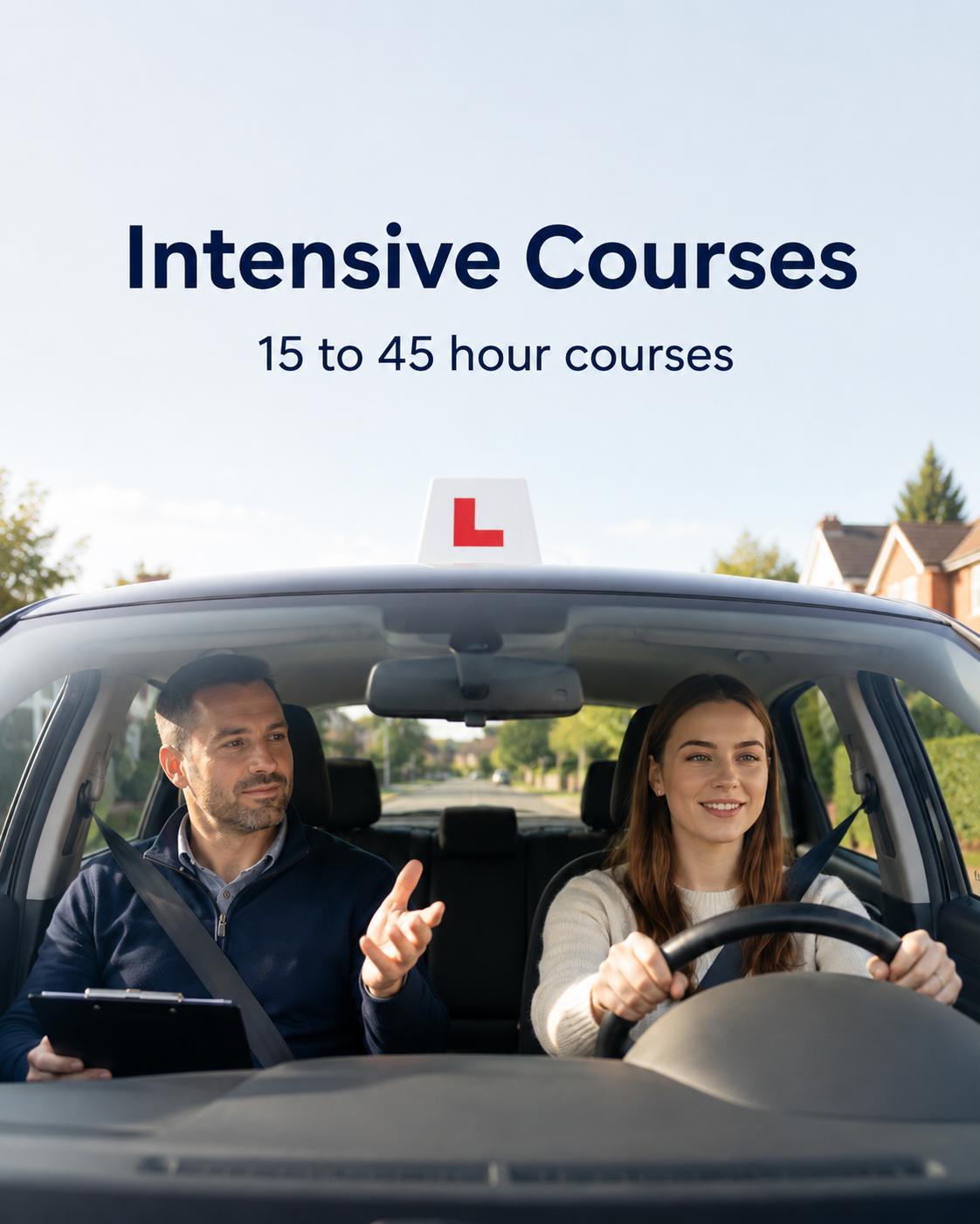 Learner taking an intensive driving course